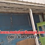 Hasil Pemasangan Kanopi Baja Ringan Atap Spandek Ekonomis di Idomaret H Dimun Cilodong Depok