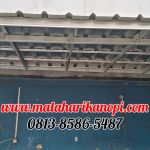 Hasil Pemasangan Kanopi Baja Ringan Atap Spandek Ekonomis di Idomaret H Dimun Cilodong Depok