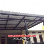 Hasil Pemasangan Kanopi Baja Ringan Atap Alderon Sunpanel Super Elegan Plus Cat Hitam di Jl Sampit 4 Depok