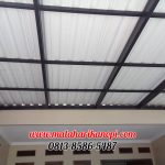 Hasil Pemasangan Kanopi Baja Ringan Atap Alderon Sunpanel Super Elegan Plus Cat Hitam di Jl Sampit 4 Depok