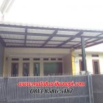 Hasil Pemasangan Kanopi Baja Ringan Atap Alderon Sunpanel Super Elegan Plus Cat Hitam di Jl Sampit 4 Depok