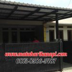 Hasil Pemasangan Kanopi Baja Ringan Atap Alderon Sunpanel Super Elegan Plus Cat Hitam di Jl Sampit 4 Depok