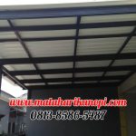Hasil Pemasangan Kanopi Baja Ringan Atap Alderon Sunpanel Super Elegan Plus Cat Hitam di Jl Sampit 4 Depok