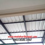 Hasil Pemasangan Kanopi Baja Ringan Atap Alderon Sunpanel Super Elegan Plus Cat Hitam di Jl Sampit 4 Depok