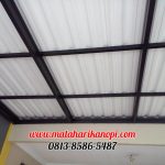 Hasil Pemasangan Kanopi Baja Ringan Atap Alderon Sunpanel Super Elegan Plus Cat Hitam di Jl Sampit 4 Depok