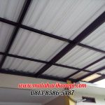 Hasil Pemasangan Kanopi Baja Ringan Atap Alderon Sunpanel Super Elegan Plus Cat Hitam di Jl Sampit 4 Depok