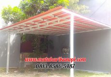 Hasil Pemasangan Kanopi Baja Ringan Atap Go Green Standar di Taman Belakang Rumah