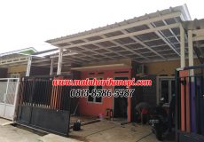 Hasil Pemasangan Kanopi Baja Ringan Atap Spandek Elegan Plus Cat Putih di Grand Makko Lake Cilodong Depok
