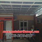 Hasil Pemasangan Kanopi Baja Ringan Atap Spandek Elegan Plus Cat Putih di Grand Makko Lake Cilodong Depok