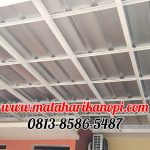Hasil Pemasangan Kanopi Baja Ringan Atap Spandek Elegan Plus Cat Putih di Grand Makko Lake Cilodong Depok