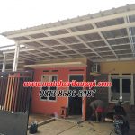 Hasil Pemasangan Kanopi Baja Ringan Atap Spandek Elegan Plus Cat Putih di Grand Makko Lake Cilodong Depok