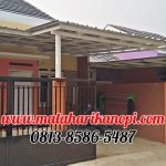 Hasil Pemasangan Kanopi Baja Ringan Atap Spandek Elegan Plus Cat Putih di Grand Makko Lake Cilodong Depok