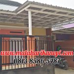 Hasil Pemasangan Kanopi Baja Ringan Atap Spandek Elegan Plus Cat Putih di Grand Makko Lake Cilodong Depok