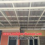 Hasil Pemasangan Kanopi Baja Ringan Atap Spandek Elegan Plus Cat Putih di Grand Makko Lake Cilodong Depok