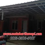 Hasil Pemasangan Kanopi Baja Ringan Atap Spandek Elegan Plus Cat Putih di Grand Makko Lake Cilodong Depok