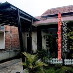 Hasil Pemasangan Kanopi Baja Ringan Atap Spandek Super Elegan Model Tiang V Plus Cat Hitam di Griya Al-Ma'Shum Sawangan Depok
