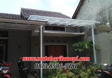 Hasil Pemasangan Kanopi Baja Ringan Atap Solartuff (Serenity) Clear Super Elegan Plus Cat Putih di Puri Hasanah 5 Mampang Depok