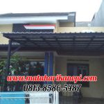 Hasil Pemasangan Kanopi Baja Ringan Atap Alderon Sunpanel Putih Plus Cat Hitam di Griya Elok Sidamukti Cilodong Depok