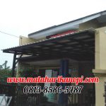 Hasil Pemasangan Kanopi Baja Ringan Atap Alderon Sunpanel Putih Plus Cat Hitam di Griya Elok Sidamukti Cilodong Depok