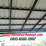 Hasil Pemasangan Kanopi Baja Ringan Atap Alderon Sunpanel Putih Plus Cat Hitam di Griya Elok Sidamukti Cilodong Depok