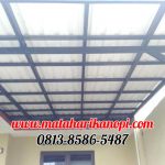 Hasil Pemasangan Kanopi Baja Ringan Atap Alderon Sunpanel Putih Plus Cat Hitam di Griya Elok Sidamukti Cilodong Depok