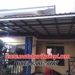 Hasil Pemasangan Kanopi Baja Ringan Atap Alderon Sunpanel Putih Plus Cat Hitam di Griya Elok Sidamukti Cilodong Depok