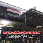Hasil Pemasangan Kanopi Baja Ringan Atap Alderon Sunpanel Putih Plus Cat Hitam di Griya Elok Sidamukti Cilodong Depok