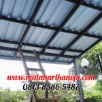 Hasil Pemasangan Kanopi Baja Ringan Atap Alderon Biru Spuer Elegan Plus Cat Hitam di Bogor