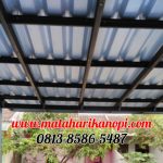 Hasil Pemasangan Kanopi Baja Ringan Atap Alderon Biru Spuer Elegan Plus Cat Hitam di Bogor
