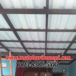 Hasil Pemasangan Kanopi Baja Ringan Atap Alderon Biru Spuer Elegan Plus Cat Hitam di Bogor