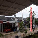 Hasil Pemasangan Kanopi Baja Ringan Atap Alderon Sunpanel Super Elegan Plus Cat Putih di Sumber Jaya Residence Tambun Bekasi