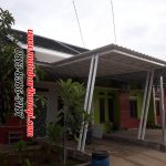 Hasil Pemasangan Kanopi Baja Ringan Atap Alderon Sunpanel Super Elegan Plus Cat Putih di Sumber Jaya Residence Tambun Bekasi