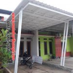 Hasil Pemasangan Kanopi Baja Ringan Atap Alderon Sunpanel Super Elegan Plus Cat Putih di Sumber Jaya Residence Tambun Bekasi