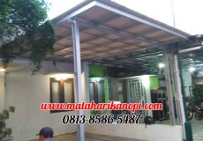 Hasil Pemasangan Kanopi Baja Ringan Atap Alderon RS di Cluster Lavinia Residence Sawangan Depok