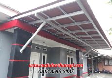Hasil Pemasangan Kanopi Baja Ringan Atap Go Green Merah Standar di Pabuaran Cibinong