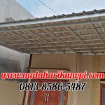Hasil Pemasangan Kanopi Baja Ringan Atap Spandek Elegan di Pondok Sehati Jl. Cepit Pabuaran Cibinong Bogor