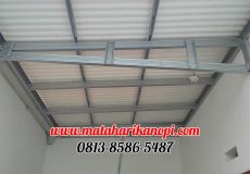 Hasil Pemasangan Kanopi Baja Ringan Atap Alderon RS mix Solartuff di Cipayung, Cibubur, Jakarta Timur