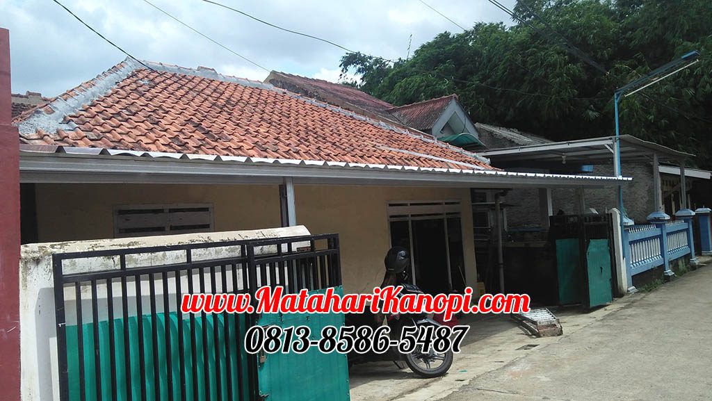 Hasil Pemasangan Kanopi Baja Ringan Atap Spandek Elegan di Tirta Mandala, Sukamaju, Cilodong, Depok