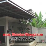 Hasil Pemasangan Kanopi Baja Ringan Atap Go Green Merah Standar di Hans Residence, Jl. Paraji, Cilodong, Depok