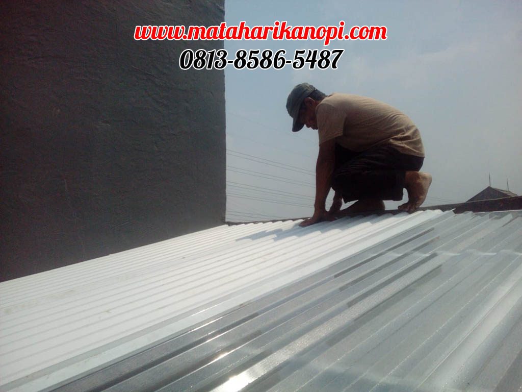 Hasil Pemasangan Kanopi Baja Ringan Atap Solartuff mix Alderon RS di Perum Bukit Golf, Blok EE10 No.20, Cibubur, Jakarta Timur