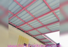 Hasil Pemasangan Kanopi Baja Ringan Murah Atap Alderon Sunpanel Super Elegan Cat Pink di Perumahan Pelangi Residence, Rawageni, Citayem, Depok