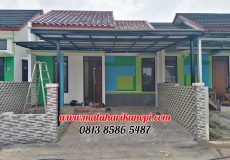 Hasil Pemasangan Kanopi Baja Ringan Atap Evo Gold Standar Merah Putih di Barakana Residence, Cipayung, Depok