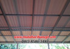 Hasil Pemasangan Kanopi Baja Ringan Atap Alderon RS, di Perum Shafa Town House, Jl. Raden Kosasih, Cikaret, Ciomas, Bogor