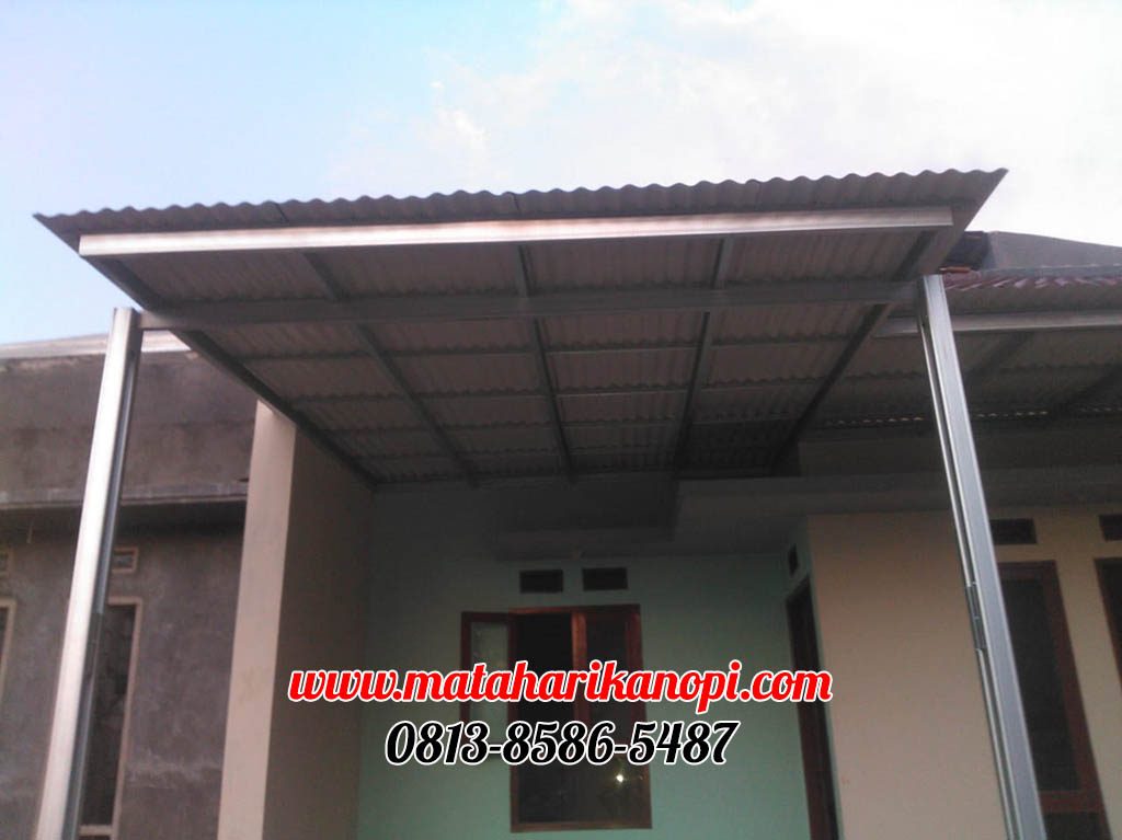 Hasil Pemasangan Kanopi Baja Ringan Atap Evo Gold Type Standar di Perum Pesona Rawa Denok