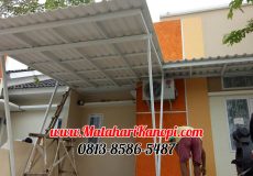 Hasil Pemasangan Kanopi Baja Ringan Atap Alderon Super Elegan V di Cilodong Asri Depok