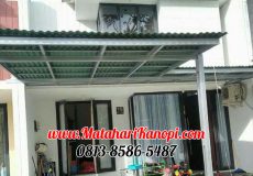 Hasil Pemasangan Kanopi Baja Ringan Atap Go Green Hijau Type Ekonomis di Citra Grand Cluster The Dense P.06 Cibubur