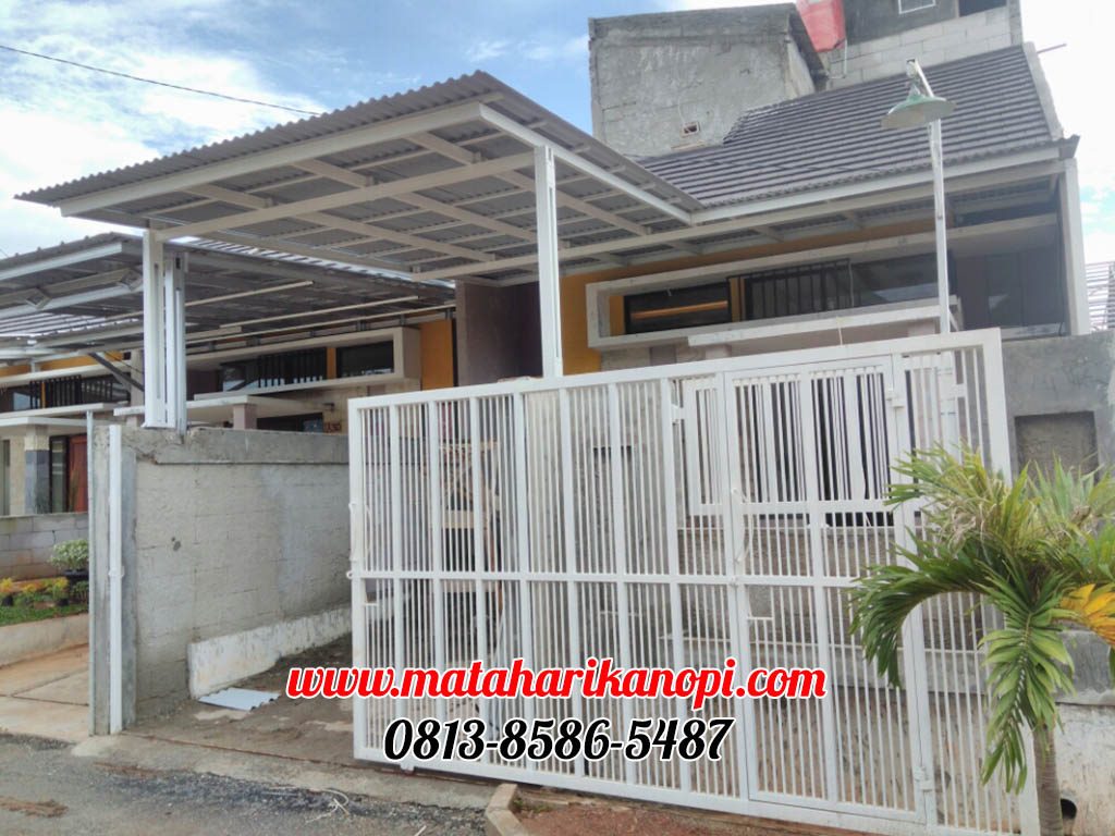 Hasil Pemasangan Kanopi Baja Ringan Murah Atap Alderon RS di Taman Melati Indah Premier, Pengasinan, Sawangan, Depok