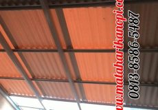 Hasil Pemasangan Kanopi Baja Ringan Atap Alderon RS mix Solartuff di Perum Bukit Golf, Blok EE9 No.5, Cibubur, Jakarta Timur
