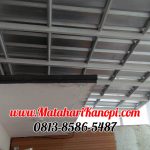 Hasil Pemasangan Kanopi Baja Ringan Atap Spandek Super Elegan Plus Cat Putih di Mulya Residence 6 Blok C3 Sukmajaya Depok