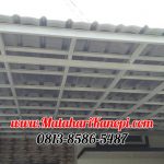 Hasil Pemasangan Kanopi Baja Ringan Atap Spandek Super Elegan Plus Cat Putih di Mulya Residence 6 Blok C3 Sukmajaya Depok